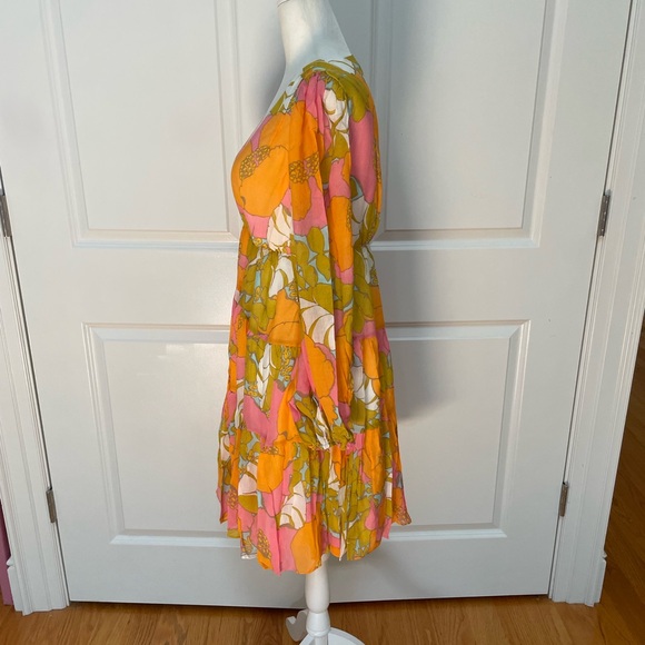 Make Merry Floral Tiered Silk/Viscose Blended Mini Dress from TRINA TURK - Picture 5 of 9